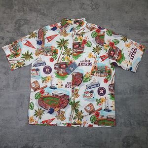 REYN SPOONER Houston Astros Hawaiian Shirt Mens Size MEDIUM Multicolor